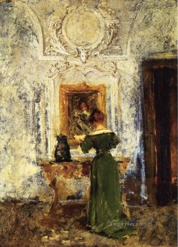 William Merritt Chase Painting - Woman in Green aka Lady in Green William Merritt Chase